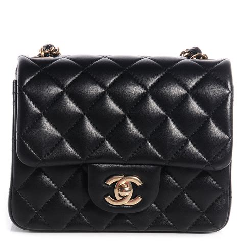 chanel lambskin quilted mini square flap black|chanel mini flap bags.